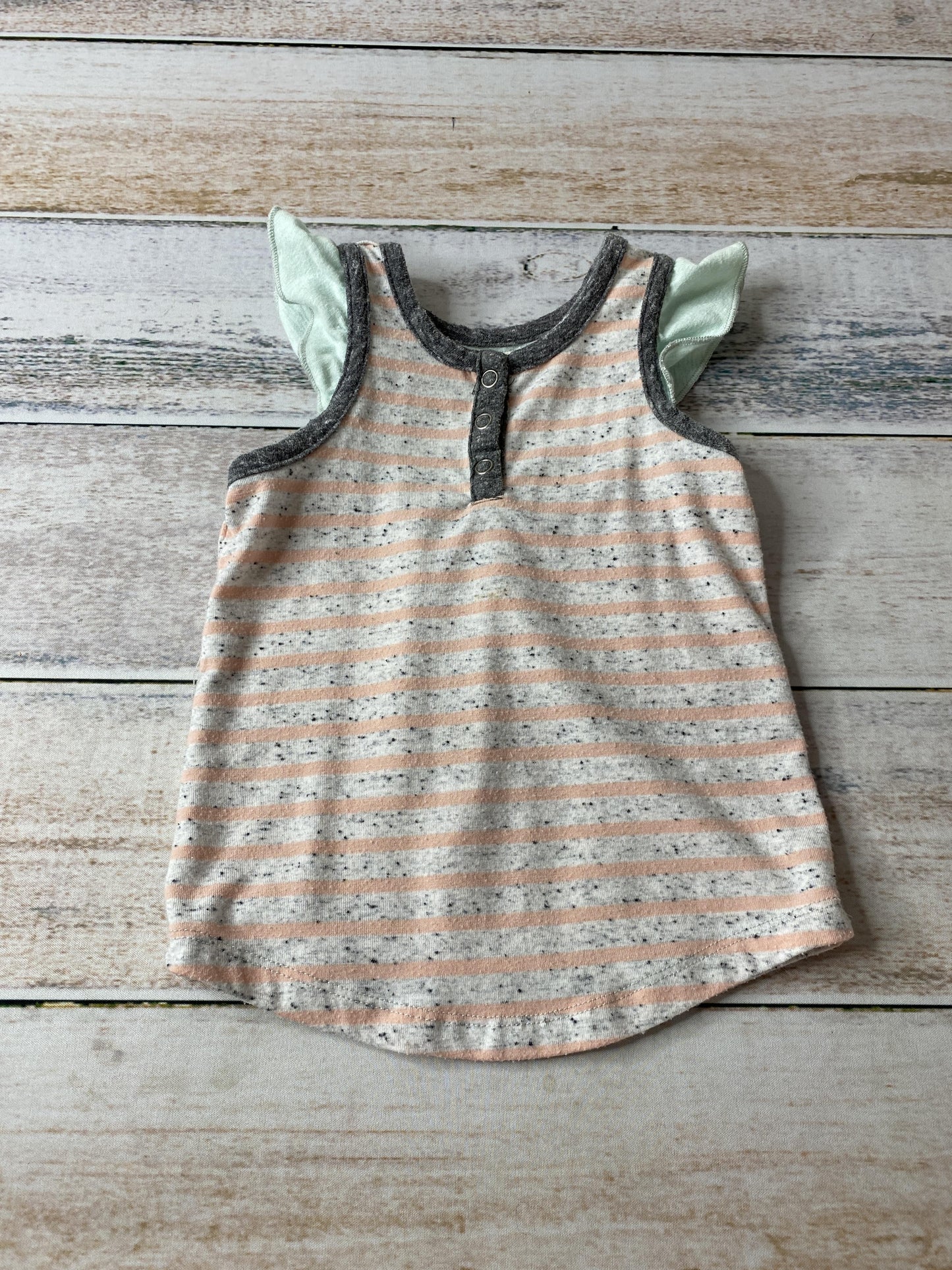 Miki miette Girls Heather | Grey | pink | Striped Shirt Size: 18 months Heather | Grey | pink | Striped