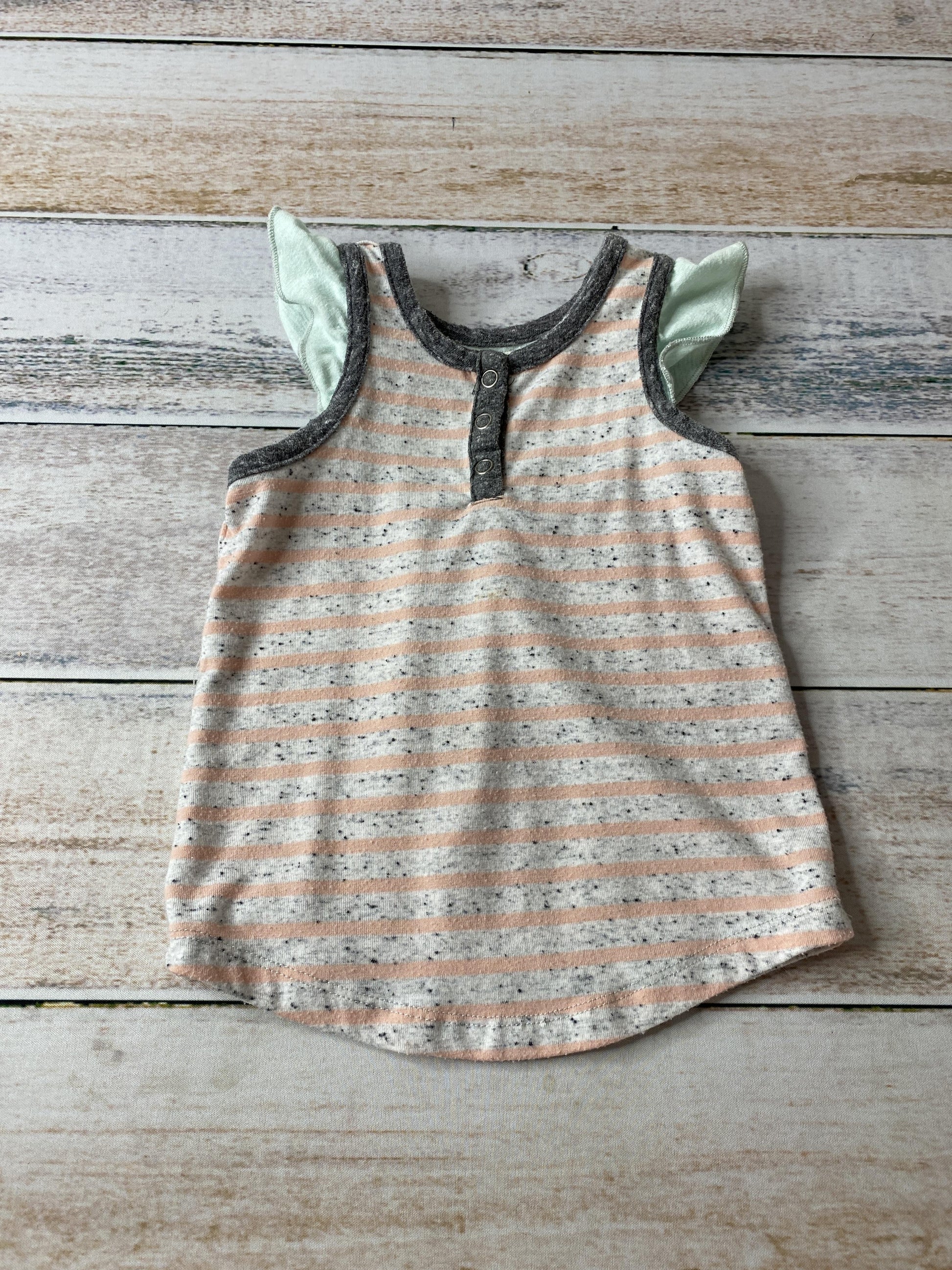 Miki miette Girls Heather | Grey | pink | Striped Shirt Size: 18 months Heather | Grey | pink | Striped