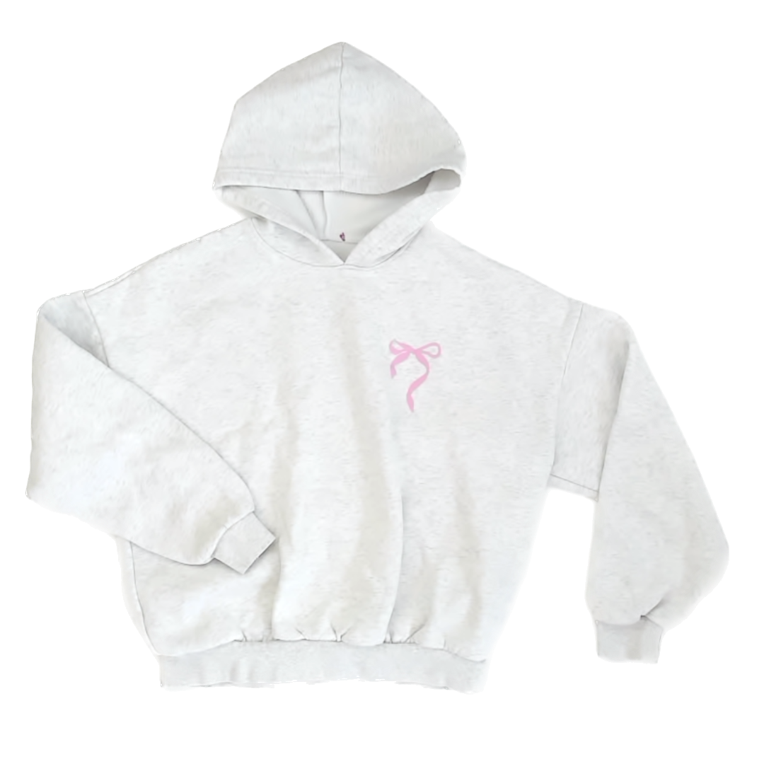 Edikted Girls Heather Grey | Pink Hoodie Size: Small Heather Grey | Pink