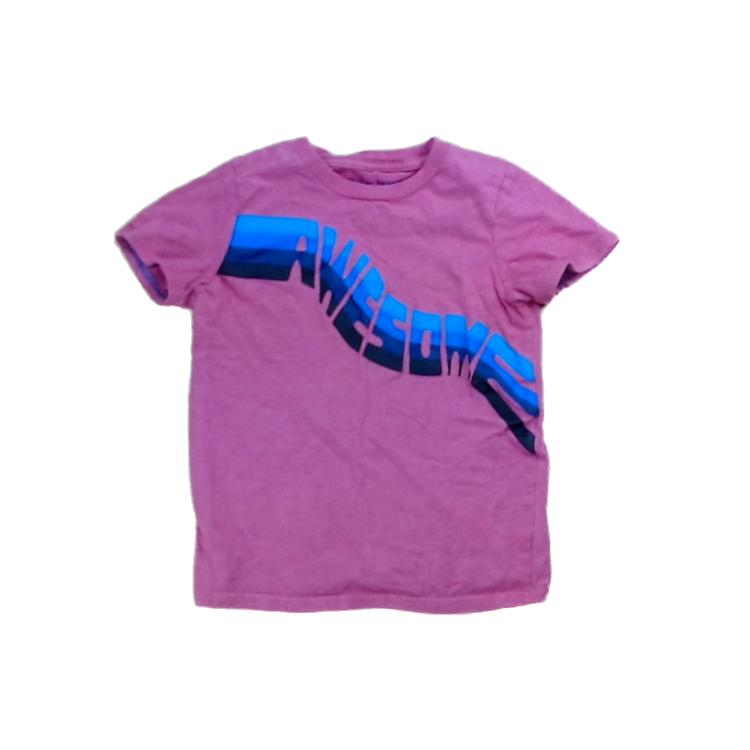 Rockets Of Awesome Boys Heather Red | Blue black Awesome Short Sleeve Shirt Size: 5T Heather Red | Blue black Awesome