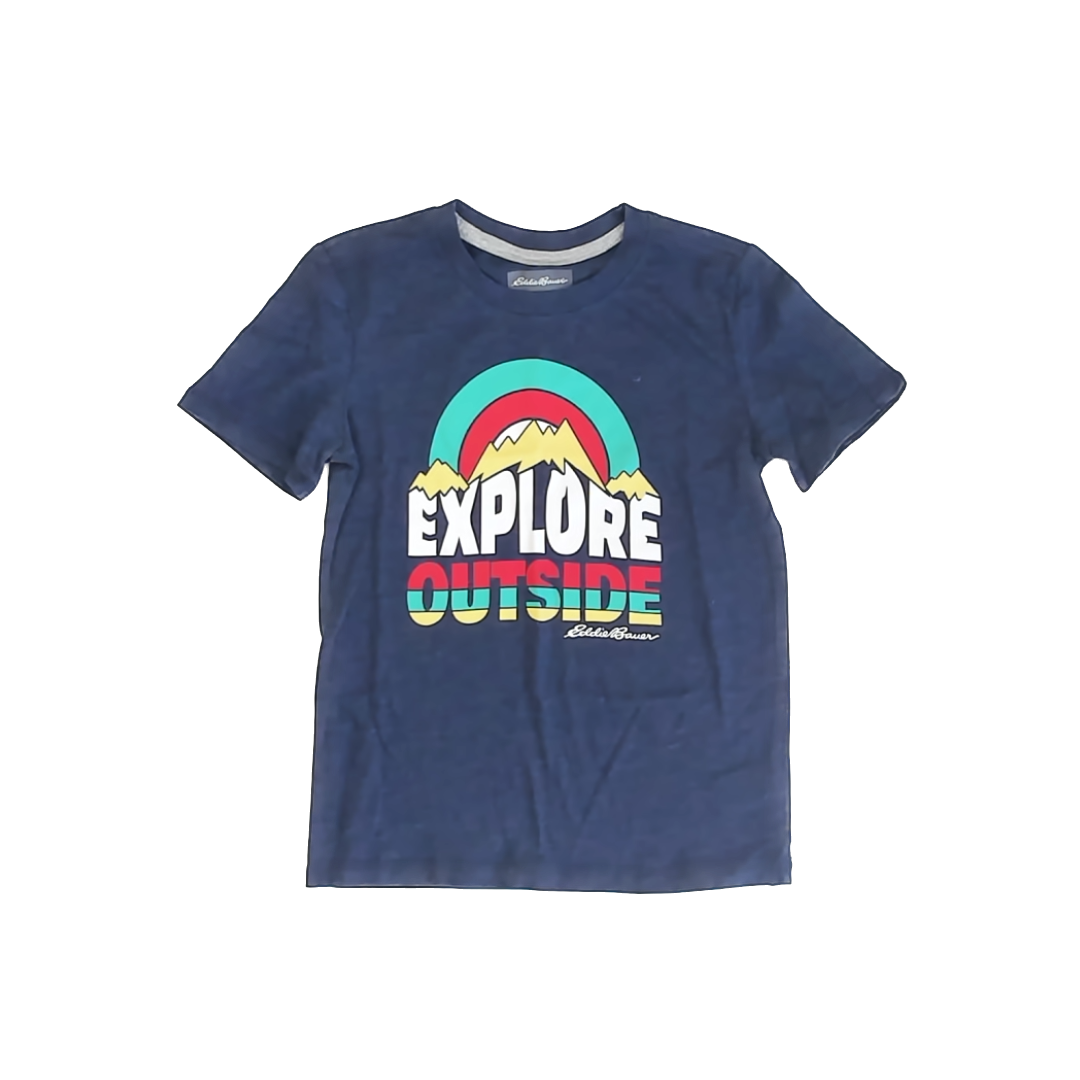 Eddie Bauer Boys Heathered Navy T-Shirt Size: 7-8 Years Heathered Navy