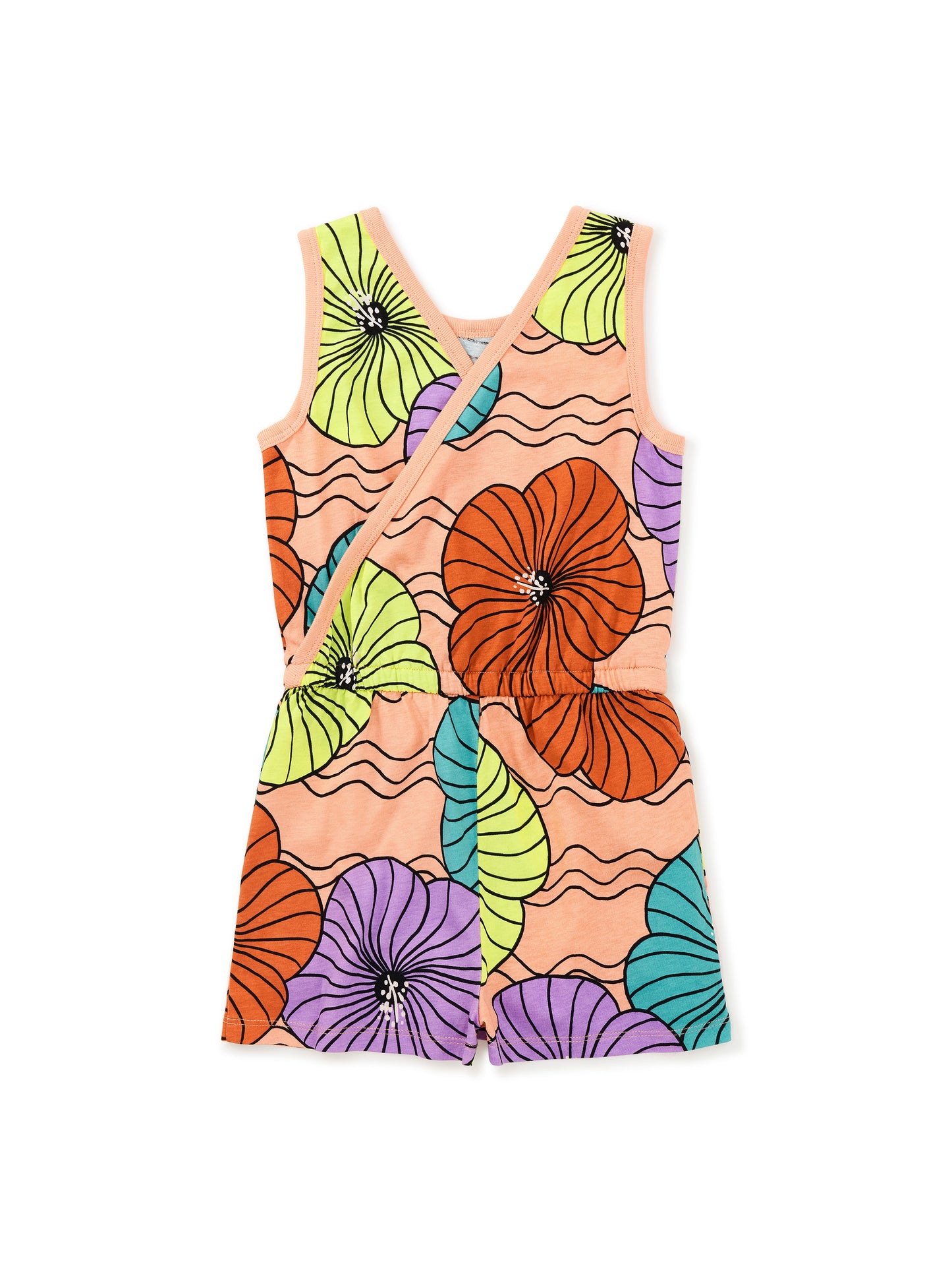 Tea Collection Girls Hibiscus Romper Size: 16 Years Hibiscus