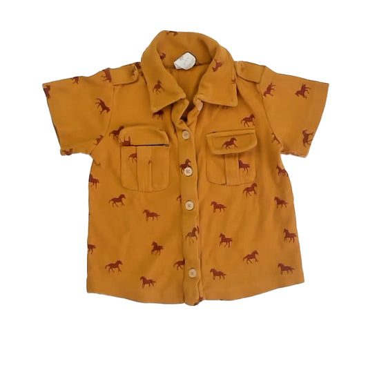 Kate Quinn Boys Honey Horses Polo Shirt Size: 12-18 Months Honey Horses