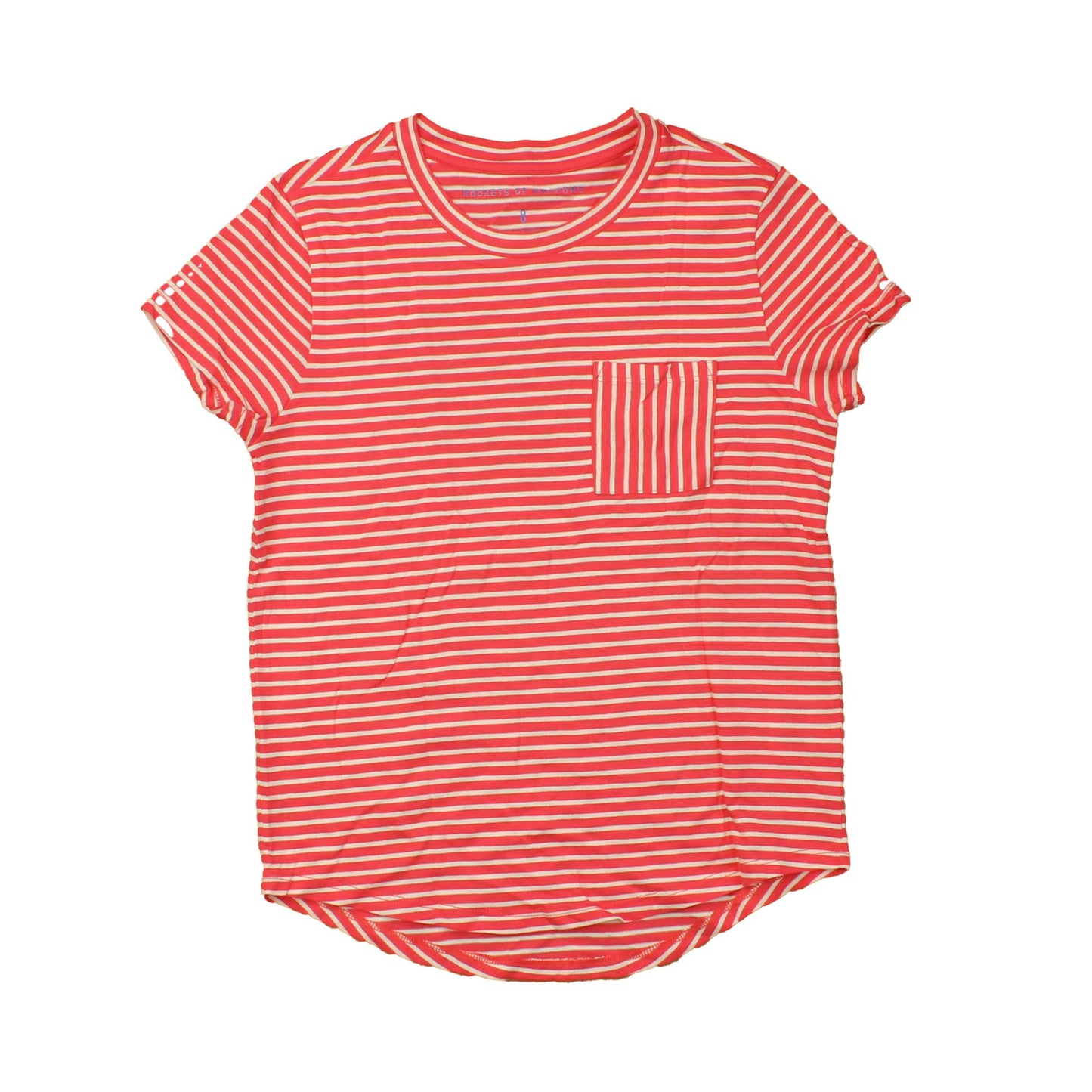 Rockets Of Awesome Girls Hot Pink | Stripes T-Shirt Size: 8 Years