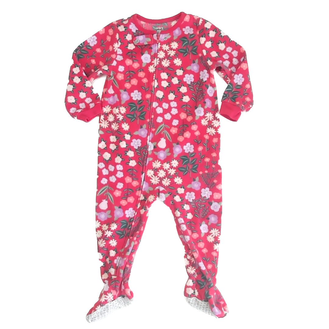 Carter's Girls Hot Pink 1-piece footed Pajamas Size: 24 Months Hot Pink