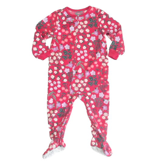 Carter's Girls Hot Pink 1-piece footed Pajamas Size: 24 Months Hot Pink