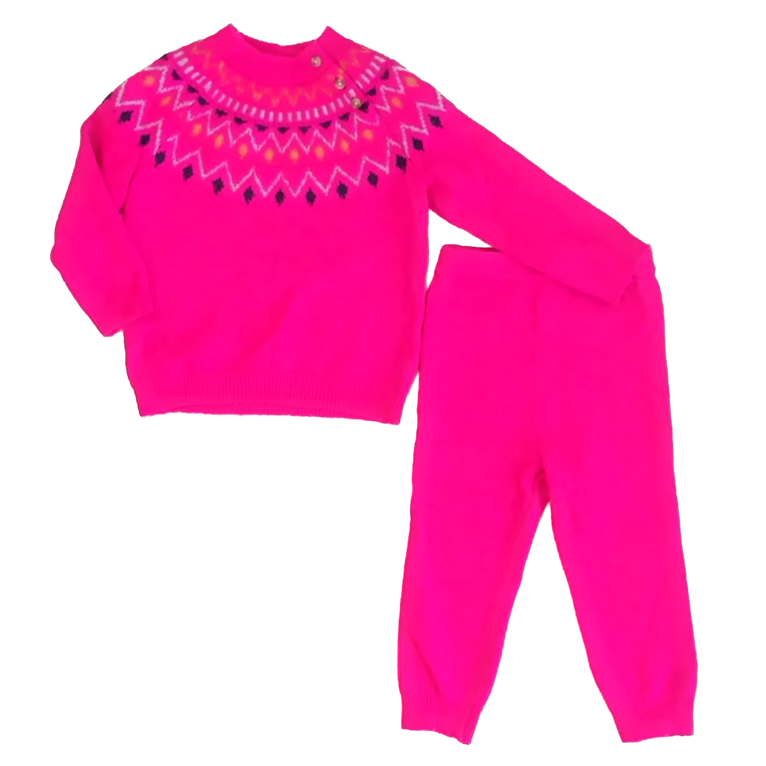 Cat & Jack Girls Hot Pink Apparel Sets Size: 18 Months Hot Pink