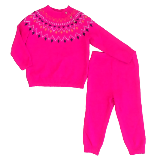 Cat & Jack Girls Hot Pink Apparel Sets Size: 18 Months Hot Pink