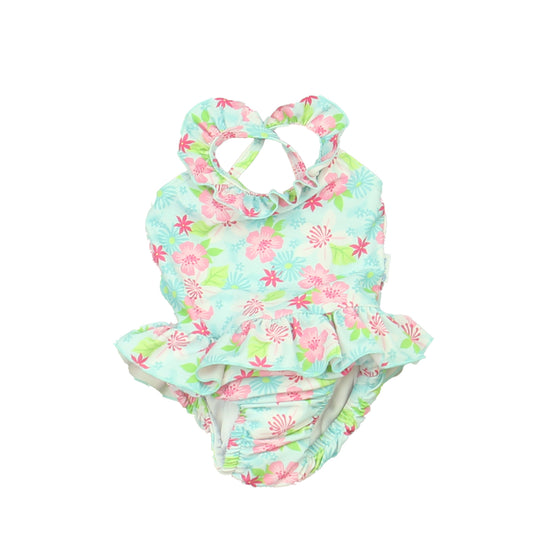 iPlay Girls Aqua | Pink 1-piece Swimsuit Size: 6 Months Aqua | Pink