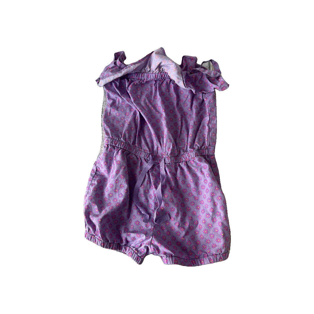 Gap Girls Indigo | Pink floral Romper Size: 4T Indigo | Pink floral