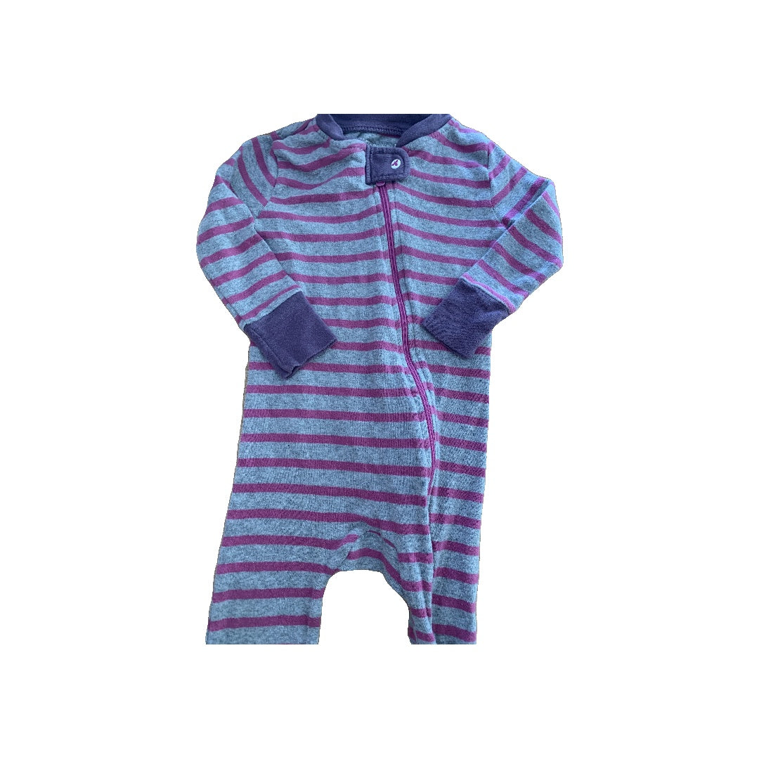 Burt's Bees Girls Indigo | purple | Stripe Pajamas Size: 12M Indigo | purple | Stripe