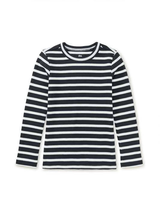 Tea Collection Girls Indigo Stripe Long Sleeve Shirt Size: 8 Years Indigo Stripe