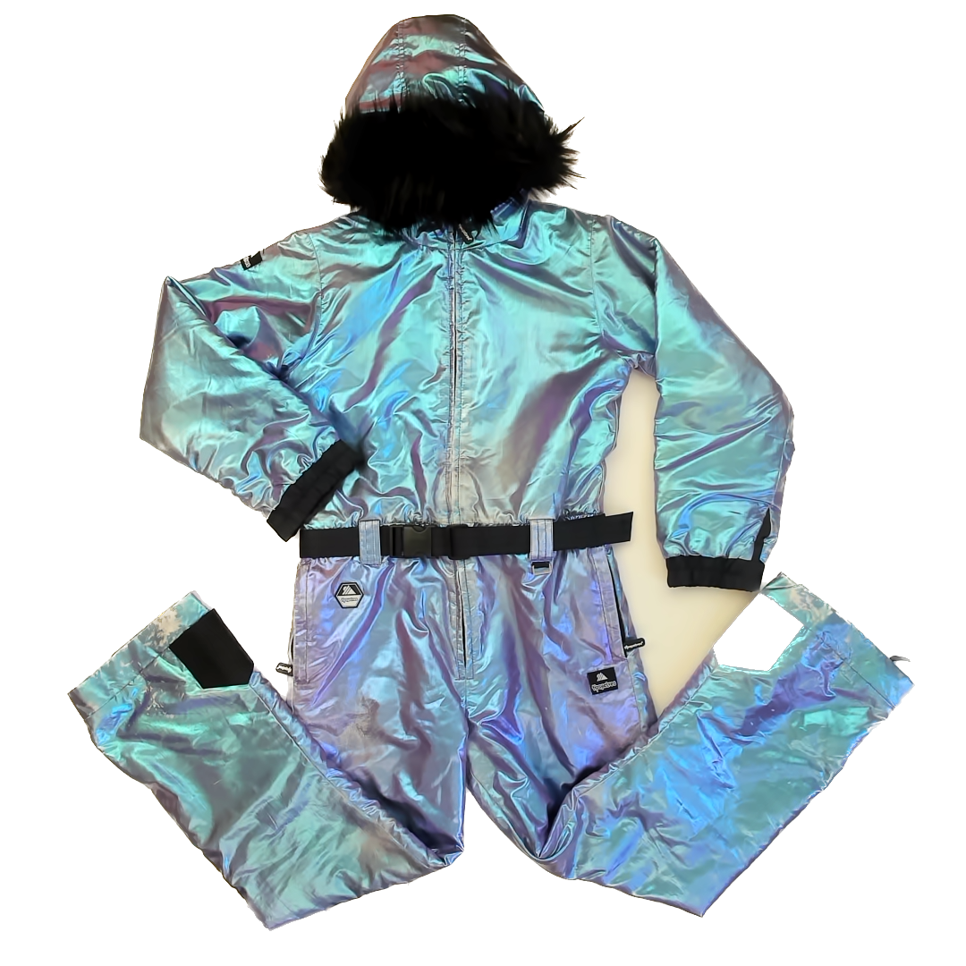 Tipsyelves Girls Iridescent Blue & Purple Snowsuit Size: XL Iridescent Blue & Purple