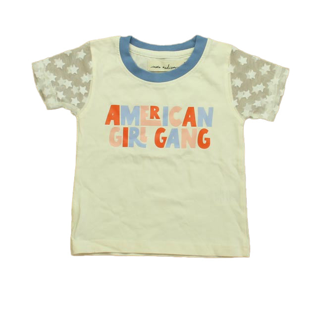 Nora Madison Girls Ivory "American Girl Gang" T-Shirt Size: 18-24 Months Ivory "American Girl Gang"