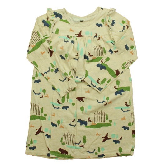 Tea Girls Ivory Animals Dress Size: 7 Years Ivory Animals