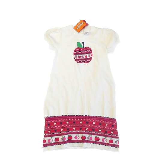 Gymboree Girls Ivory | Apple Sweater Dress Size: 5T Ivory | Apple