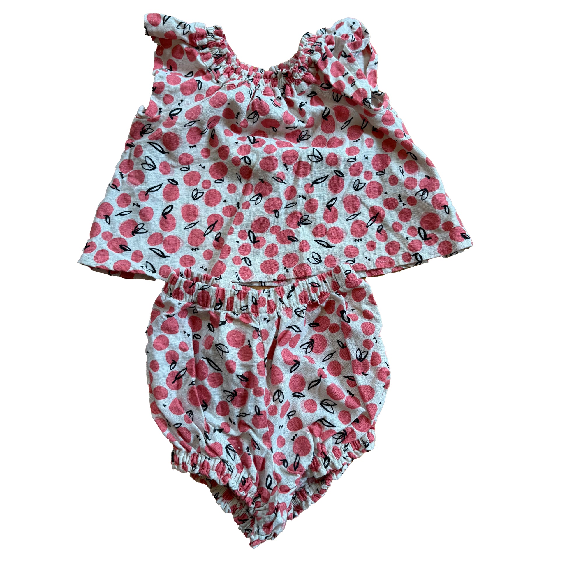 Tea Collection Girls Ivory Apples Apparel Sets Size: 6-9 Months Ivory Apples