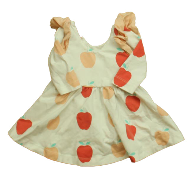 Monica + Andy Girls Ivory Apples Dress Size: 0-6 Months