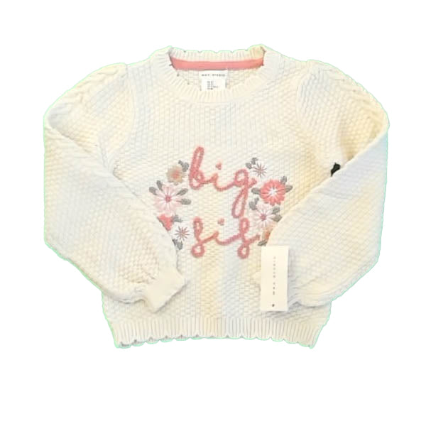 Max Studio Girls Ivory Big Sis Sweater Size: 3T Ivory Big Sis