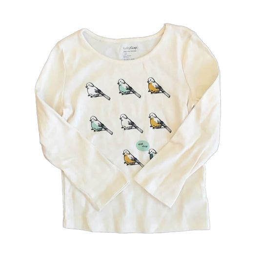 Gap Girls Ivory Birds Long Sleeve T-Shirt Size: 3T Ivory Birds