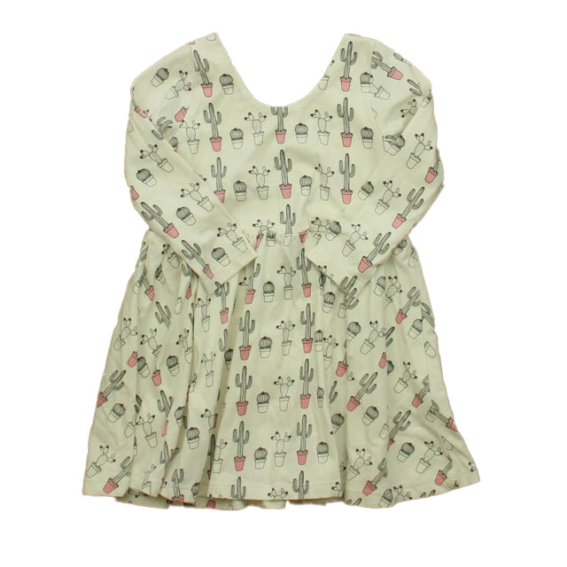 Monica & Andy Girls Ivory | Black Cactus Dress Size: 2T Ivory | Black Cactus