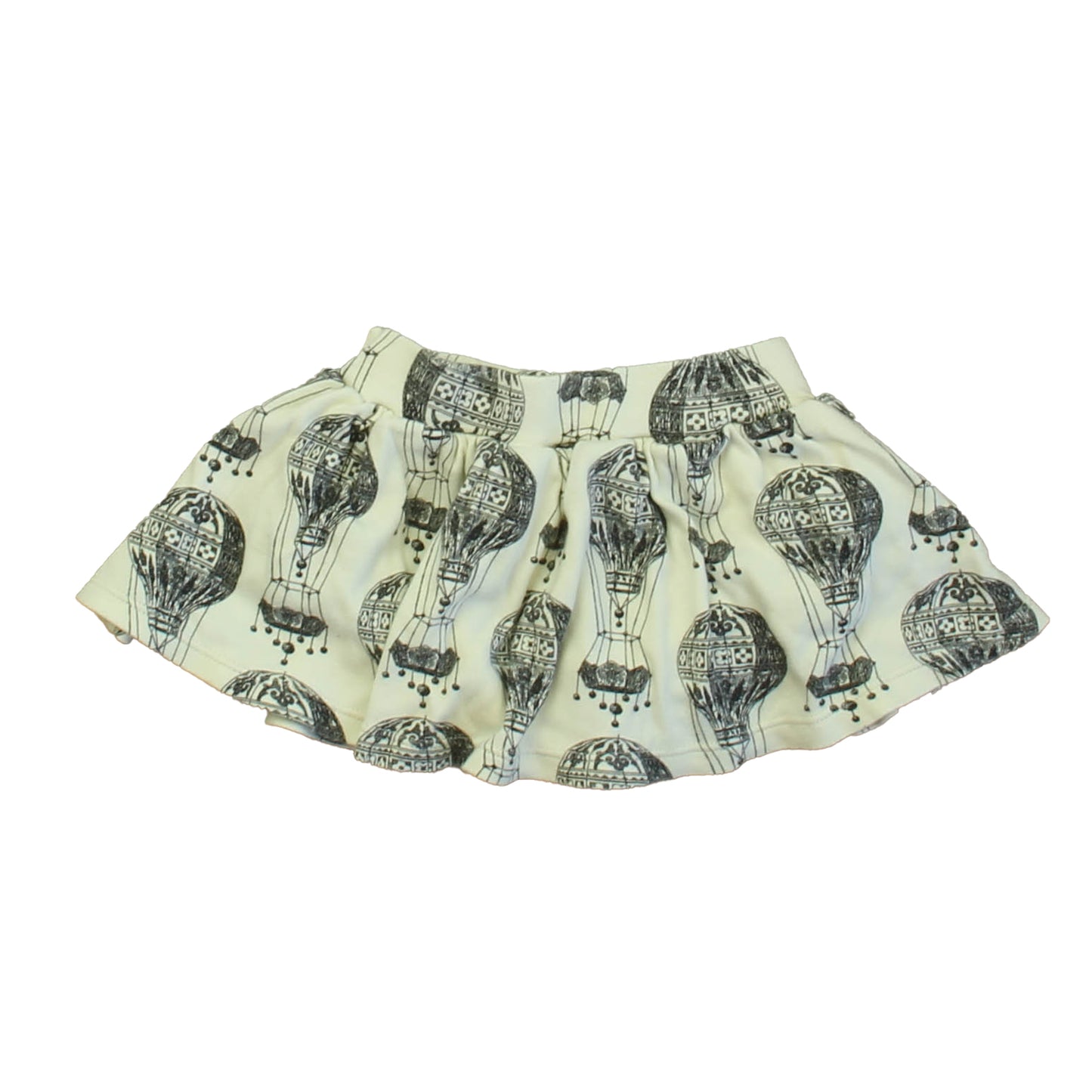 Kate Quinn Organics Girls Ivory | Black Hot Air Balloons Skirt Size: 18-24 Months