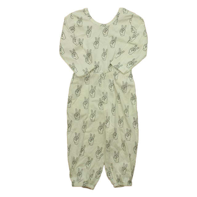 Monica & Andy Girls Ivory | Black Peace Sign Long Sleeve Outfit Size: 2T