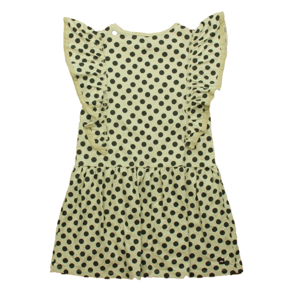 Tea Girls Ivory | Black Polka Dot Dress Size: 7 Years Ivory | Black Polka Dot