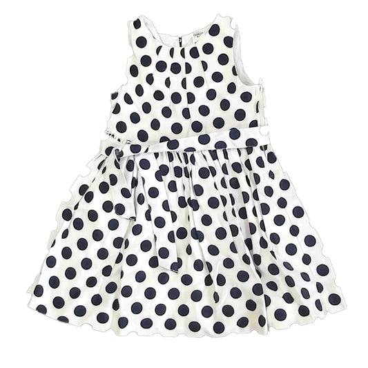 Osh Kosh Girls Ivory | Black Polka Dots Dress Size: 24 Months Ivory | Black Polka Dots