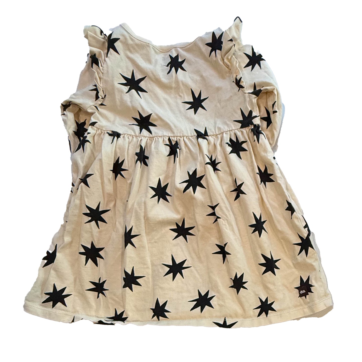 Tea Collection Girls Ivory | Black Stars Dress Size: 18-24 Months Ivory | Black Stars