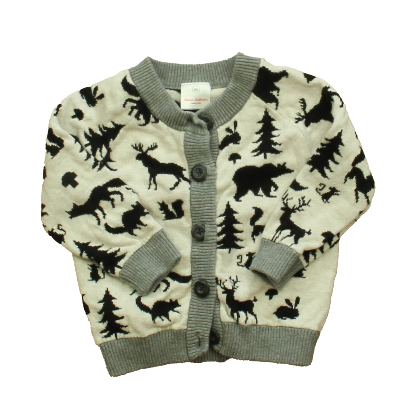 Hanna Andersson Girls Ivory | Black Cardigan Size: 18-24 Months Ivory | Black