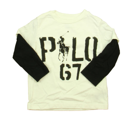 Ralph Lauren Boys Ivory | Black Long Sleeve T-Shirt Size: 2T