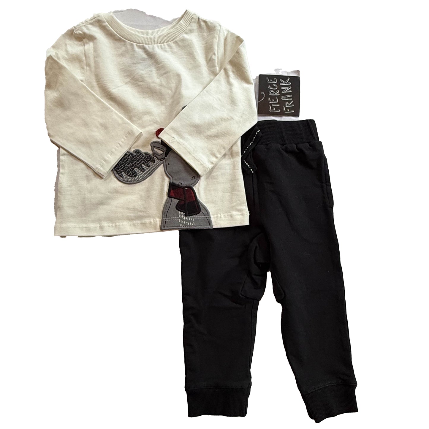 Fierce Frank Boys Ivory | Black Apparel Sets Size: 12 Months Ivory | Black