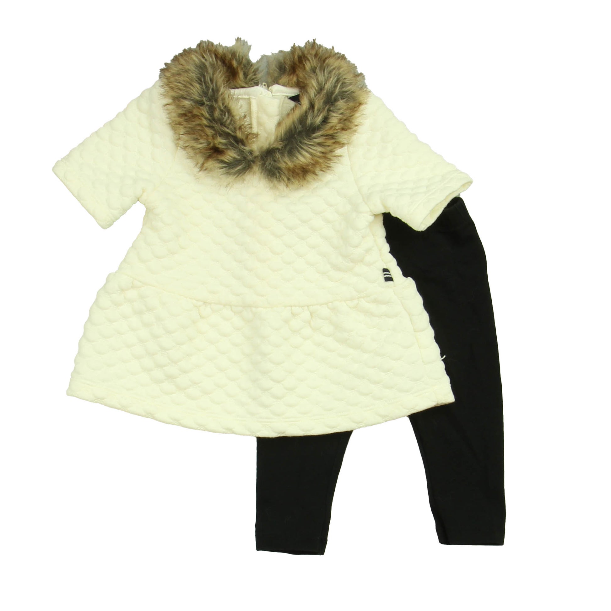 Nautica Girls Ivory | Black Apparel Sets Size: 6-9 Months Ivory | Black