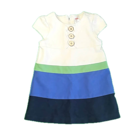 Gymboree Girls Ivory | Blue | Green Dress Size: 3T Ivory | Blue | Green