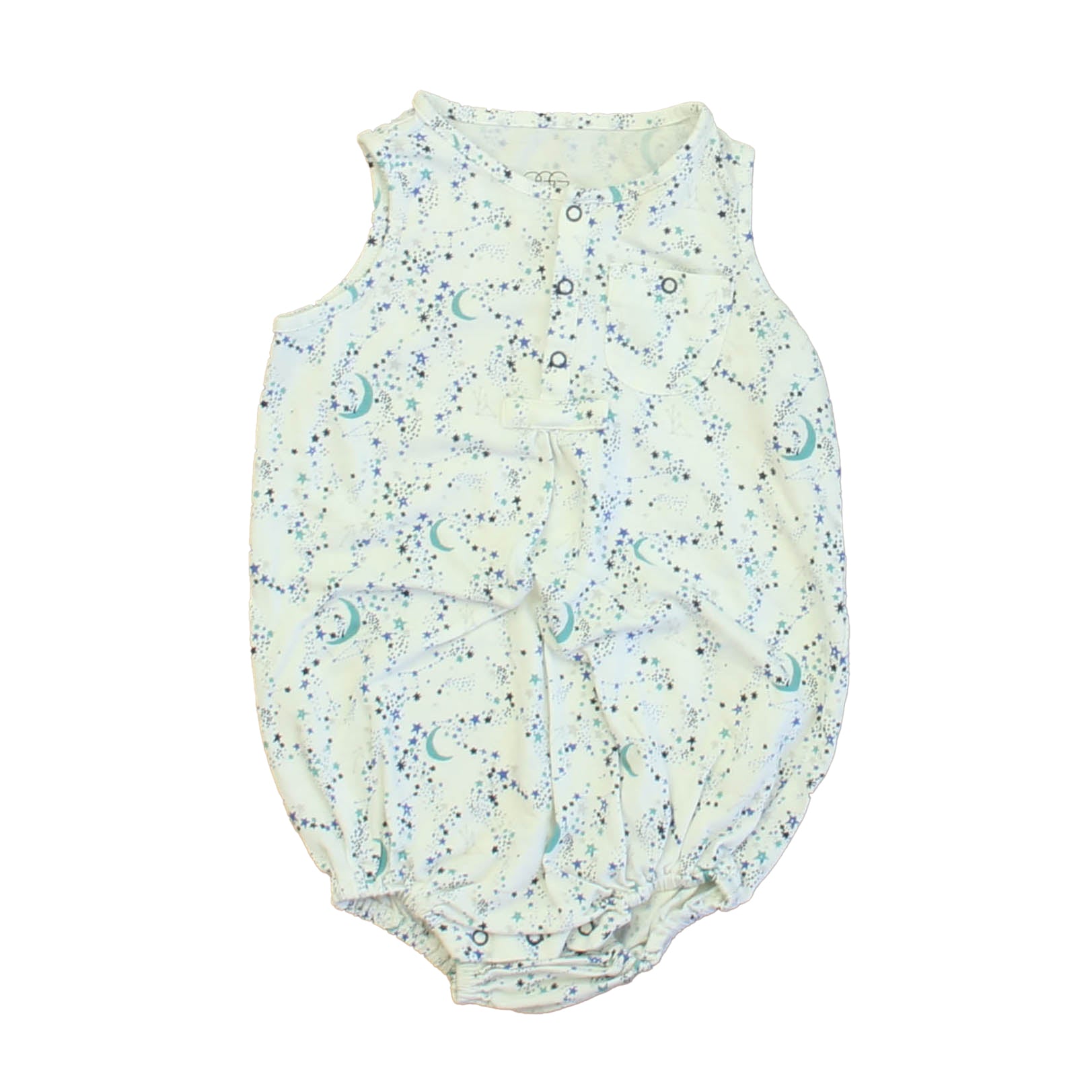 Egg Unisex Ivory | Blue Moons Romper Size: 9 Months Ivory | Blue Moons