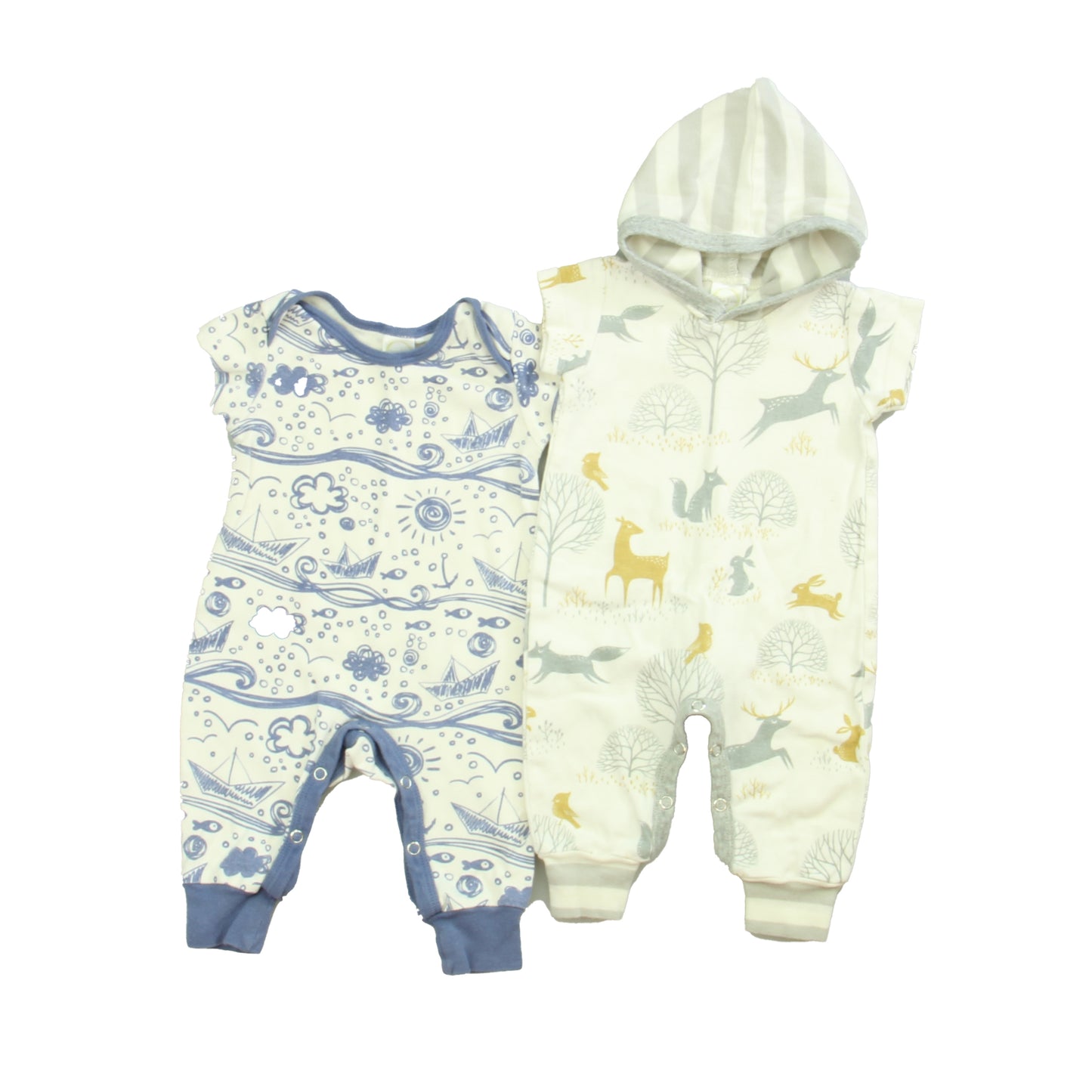 Tesa Babe Boys Ivory | Blue Romper Size: 0-3 Months Ivory | Blue