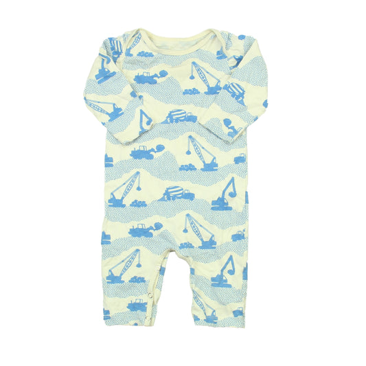 Winter Water Factory Boys Ivory | Blue 1-piece Non-footed Pajamas Size: 6 Months Ivory | Blue