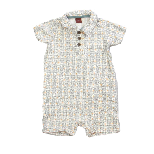 Tea Boys Ivory | Blue Romper Size: 3-6 Months Ivory | Blue
