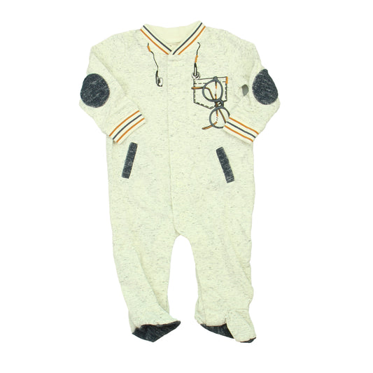 Miniclassix Boys Ivory | Blue Long Sleeve Outfit Size: 6 Months Ivory | Blue
