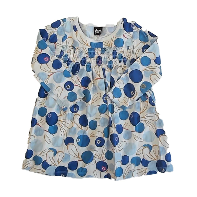 Tea Collection Girls Ivory | Blue Dress Size: 12-18 Months Ivory | Blue