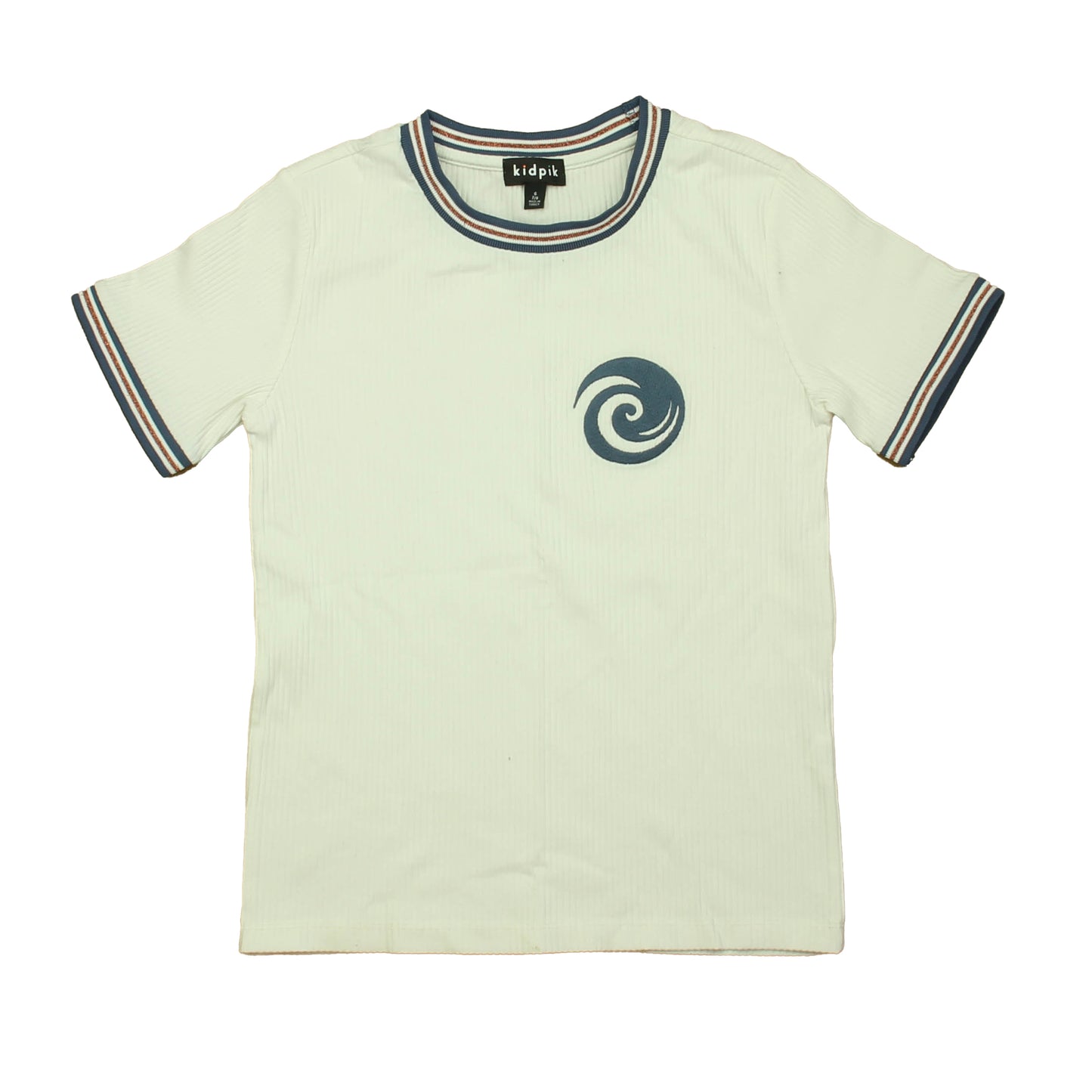 Kidpik Boys Ivory | Blue T-Shirt Size: 7-8 Years