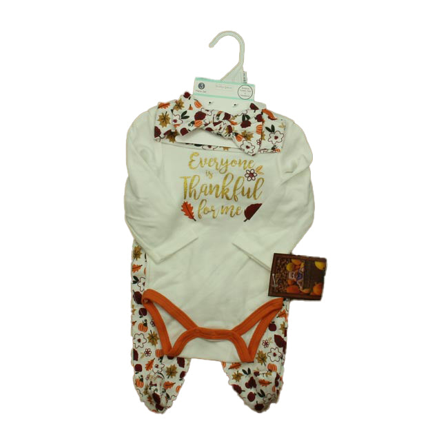 Baby Gear Girls Ivory | Brown Floral Apparel Sets Size: 3-6 Months