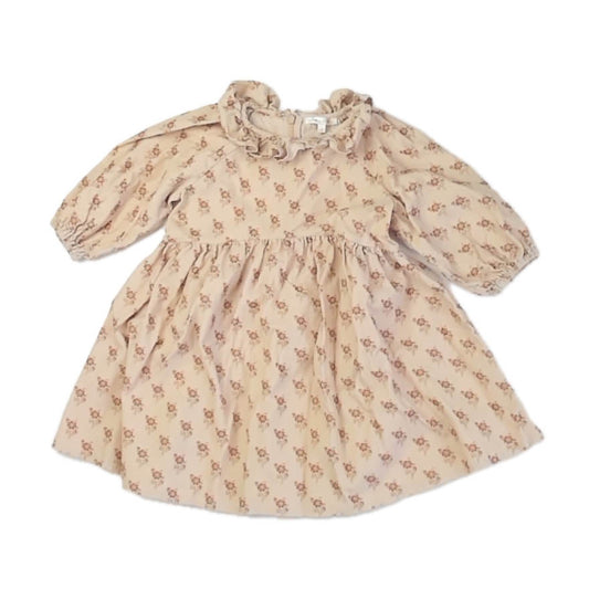 Noralee Girls Ivory| Brown Floral Dress Size: 4T Ivory| Brown Floral