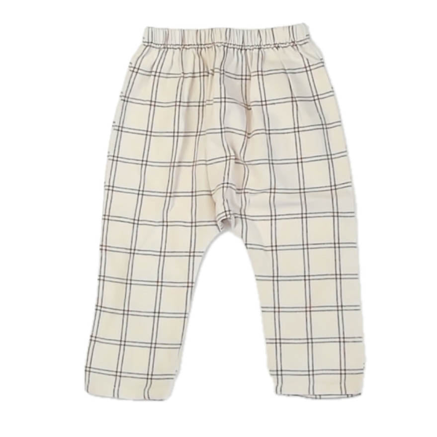 Rylee + Cru Boys Ivory | Brown Plaid Pants Size: 12-18 Months Ivory | Brown Plaid