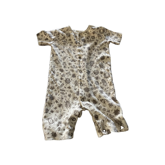 Loved Baby Unisex Ivory | Brown Romper Size: 12 months Ivory | Brown