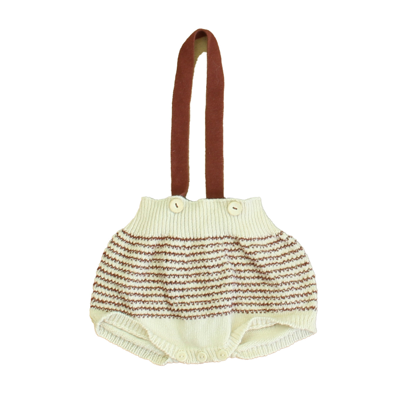 Violeta & Federico Girls Ivory | Brown Romper Size: 6 Months Ivory | Brown