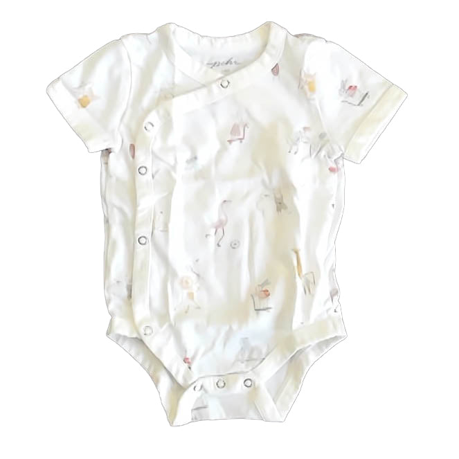 Pehr Unisex Ivory Bunnies and Mice Onesie Size: 3-6 Months Ivory Bunnies and Mice