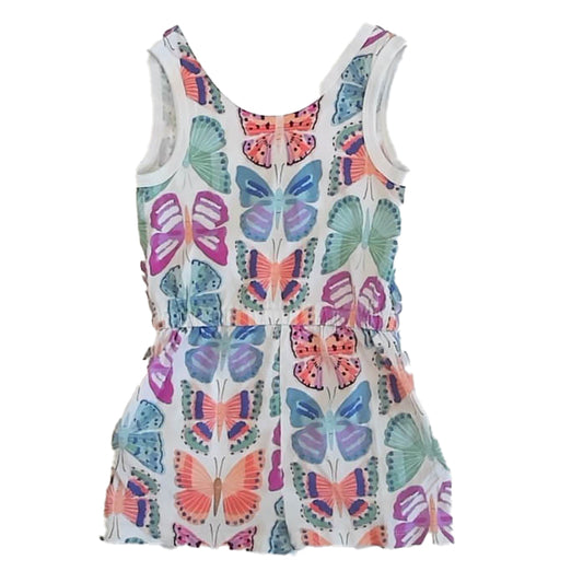 Tea Collection Girls Ivory Butteflies Romper Size: 3T Ivory Butteflies