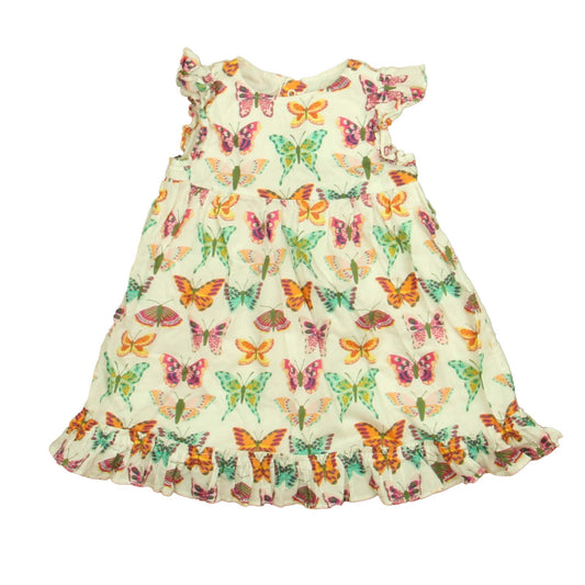 Gymboree Girls Ivory Butterflies Dress Size: 18-24 Months Ivory Butterflies